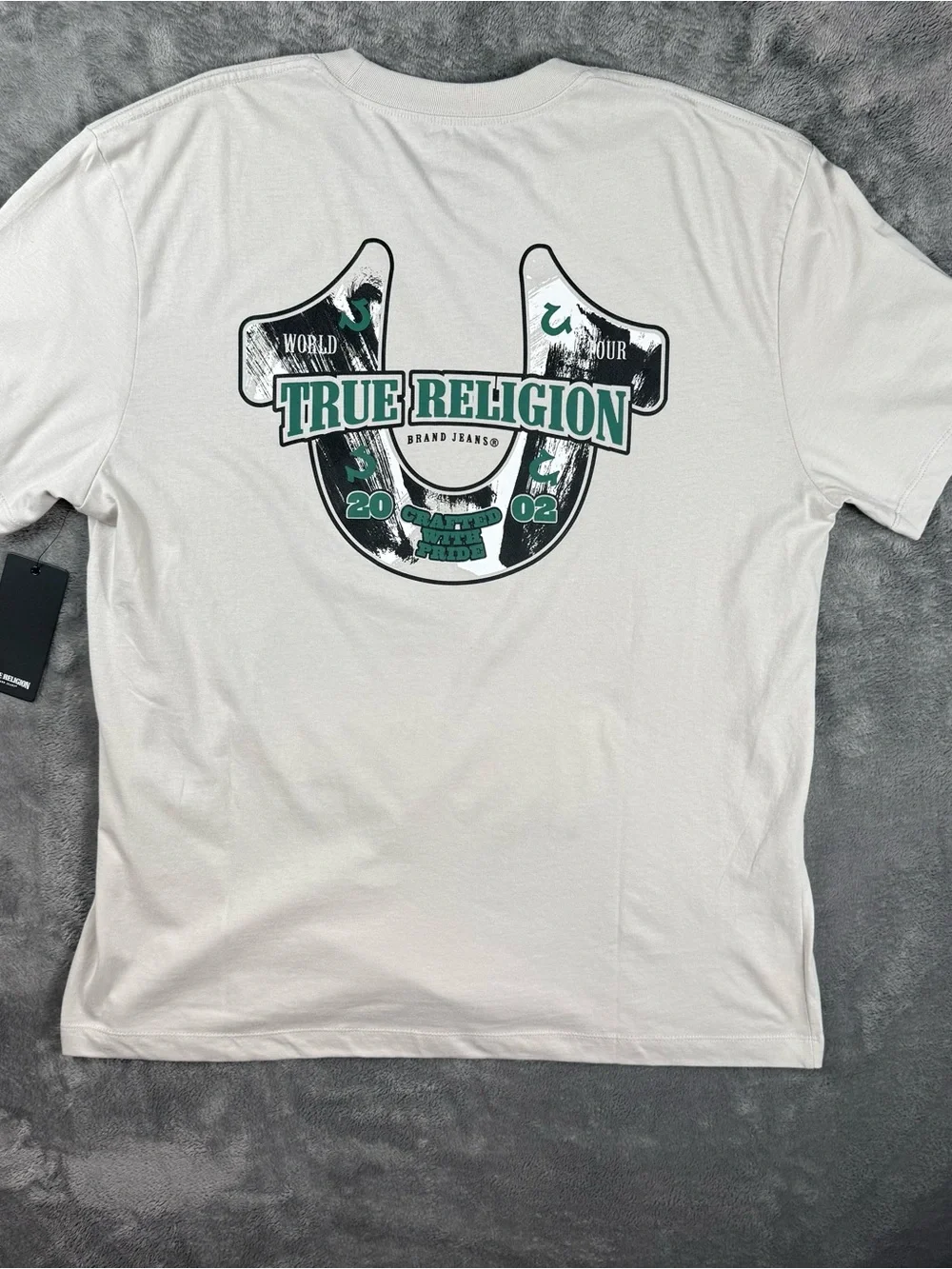 NWT True Religion Horseshoe Graphic Tee XL Quiet Grey Streetwear